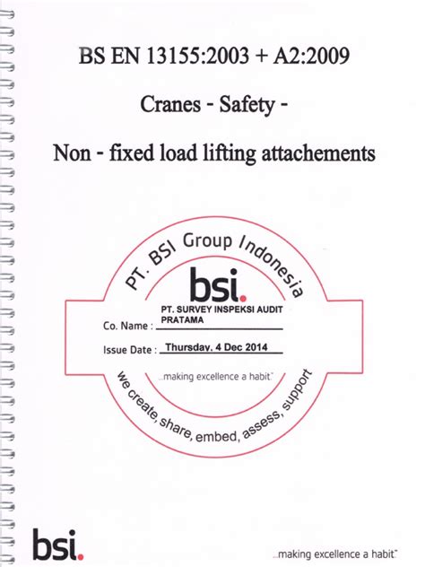 Jib cranes 17 <b>BS</b> <b>EN</b> 13155:2003 Cranes. . Bs en 13155 pdf